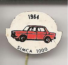 1964 Simca 1000 rood blik auto speldje ( H_025 ) - 1