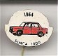 1964 Simca 1000 rood blik auto speldje ( H_025 ) - 1 - Thumbnail