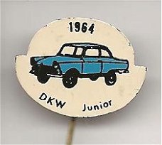 1964 DKW Junior blauw blik auto speldje ( H_028 )