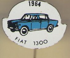 1964 Fiat 1300 blauw blik auto speldje ( H_029 )