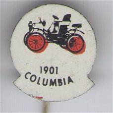 Colombia 1901 rood blik auto speldje ( H_038 )