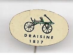 Draisine 1817 blik fiets speldje ( H_069 ) - 1