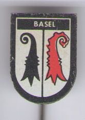 Basel blik wapen speldje ( J_095 )