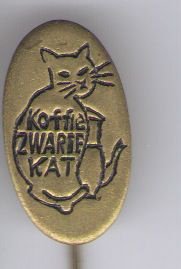 Zwarte kat Koffie speldje ( J_114 ) - 1