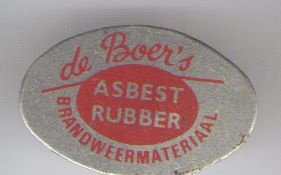 de Boer's asbest/rubber brandweermatriaal speldje ( J_127 ) - 1
