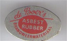 de Boer's asbest/rubber brandweermatriaal speldje ( J_127 )