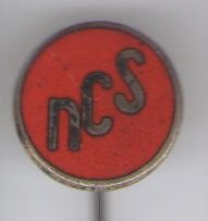 NCS rood emaille speldje ( J_130 ) - 1