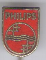 Philips emaille rood speldje ( K_099 )