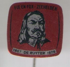 Fix en Fox Zeehelden de Ruyter 1607/1675 speldje ( K_103 ) - 1