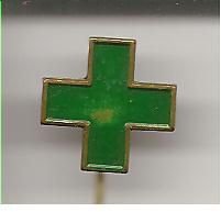 Groene kruis speldje ( L_018 ) - 1