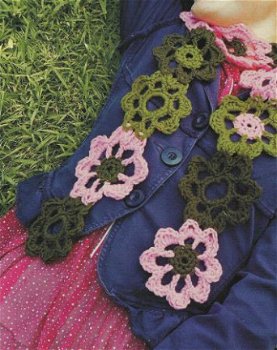 haakpatroon 43B sjaal met bloemen - 1
