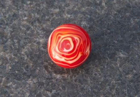 Button bead drukker nummer 60 rood met wit handgemaakt. - 1