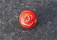 Button bead drukker nummer 60 rood met wit handgemaakt. - 1 - Thumbnail