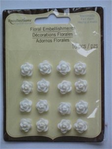 OPRUIMING: recollections floral embellishments cabochons rose white