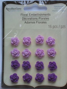 OPRUIMING: recollections floral embellishments cabochons rose purple 12 - 1