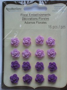 OPRUIMING: recollections floral embellishments cabochons rose purple 12
