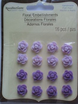OPRUIMING: recollections floral embellishments cabochons rose purple 13 - 1