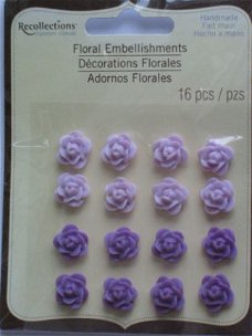 OPRUIMING: recollections floral embellishments cabochons rose purple 13