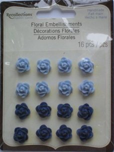 OPRUIMING: recollections floral embellishments cabochons rose blue