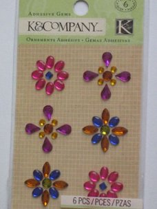 K&Company adhesive gems bright flower