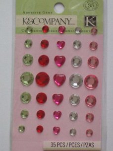 K&Company adhesive gems valentine