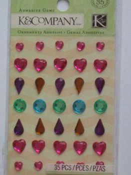 K&Company adhesive gems color hearts - 1