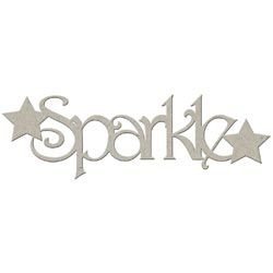 NIEUW Chipboard die-cut word Sparkle van Fabscraps - 1