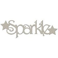NIEUW Chipboard die-cut word Sparkle van Fabscraps