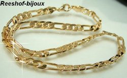 SMALLE FIGARO KETTING, GOUD PLATED 60X0,6 CM.