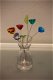 Bosje handgemaakte bloemen van glas incl. vaasje. - 1 - Thumbnail