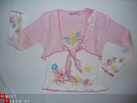 shirt met lange mouwen in roze in maat 98/104 AFGEPRIJSD - 1