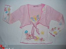 Shirt met lange mouwen in roze  in maat 110/116 AFGEPRIJSD