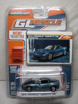 2010 Chevrolet Corvette Z06 Blauw 1:64 Greenlight - 1