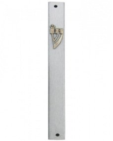 UK28134-AL SILVER MEZUZAH+METAL SHIN 10CM,Nieuw, €2.50