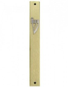 UK28136-AL GOLD MEZUZAH+METAL SHIN 7 CM,Nieuw, €2