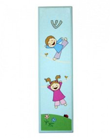 UK09446-CHILDREN L.BLUE MEZUZAH 7CM- CHILDREN PLAYING