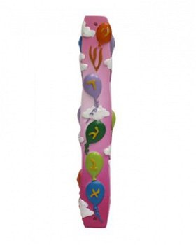 UK29101-POL GIRLS MEZUZAH 7CM ALEF BET BALLONS,Nieuw - 1