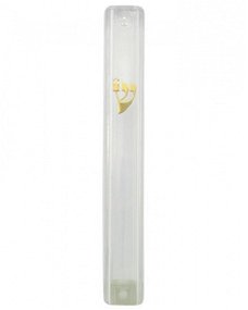 UK28282-PLASTIC MEZUZAH,CLEAR 15CM-RUBBER PLUG