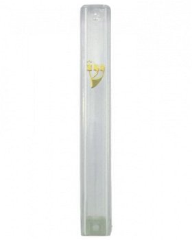 UK28455-PLASTIC MEZUZAH,CLEAR 7CM-RUBBER PLUG - 1