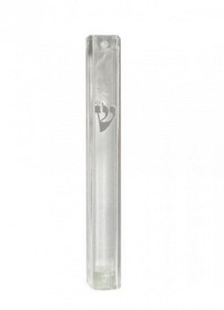 UK28952-PLASTIC MEZUZAH LUCID 15CM SILVER - 1