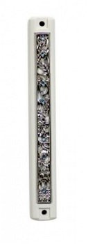 UK29396-PLASTIC MEZUZAH WHITE 20CM 7SPECIES PLATE - 1