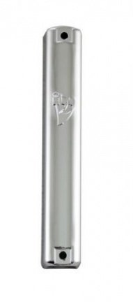 UK29399-PLASTIC MEZUZAH SILVER 12CM-RUBBER PLUG