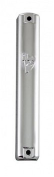 UK29400-PLASTIC MEZUZAH SILVER 15CM-RUBBER PLUG - 1