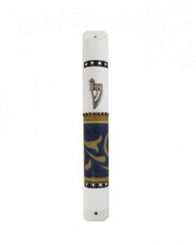 UK08061-WHITE MEZUZAH 12CM,HAND DECORATED - 1