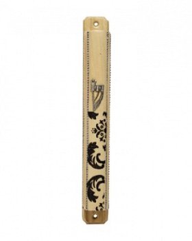 UK08155-MEZUZAH 12CM SEMI ROUND BACK,HAND DECORATED - 1