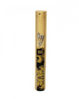 UK08157-MEZUZAH 12CM SEMI ROUND BACK,HAND DECORATED - 1