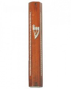 UK28311-MEZUZAH,OCTAGON 10CM D.BROWN,Nieuw,€2.75