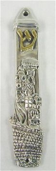 717-Sterling Silver Rising Jerusalem Mezuzah,Nieuw,€76.80 - 1