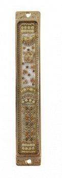 UK78402-PEWTER MEZUZAH 10CM,SET WITH STONES - 1