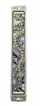 UK78407-PEWTER MEZUZAH 10CM,SET WITH STONES - 1